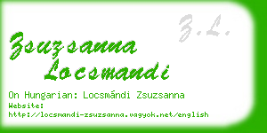 zsuzsanna locsmandi business card