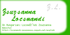 zsuzsanna locsmandi business card